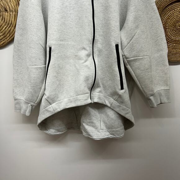 $165 Nike Heather Gray Logo Full Zip Tech Cape Hoodie Sweatshirt Plus Size XXL - Picture 5 of 9